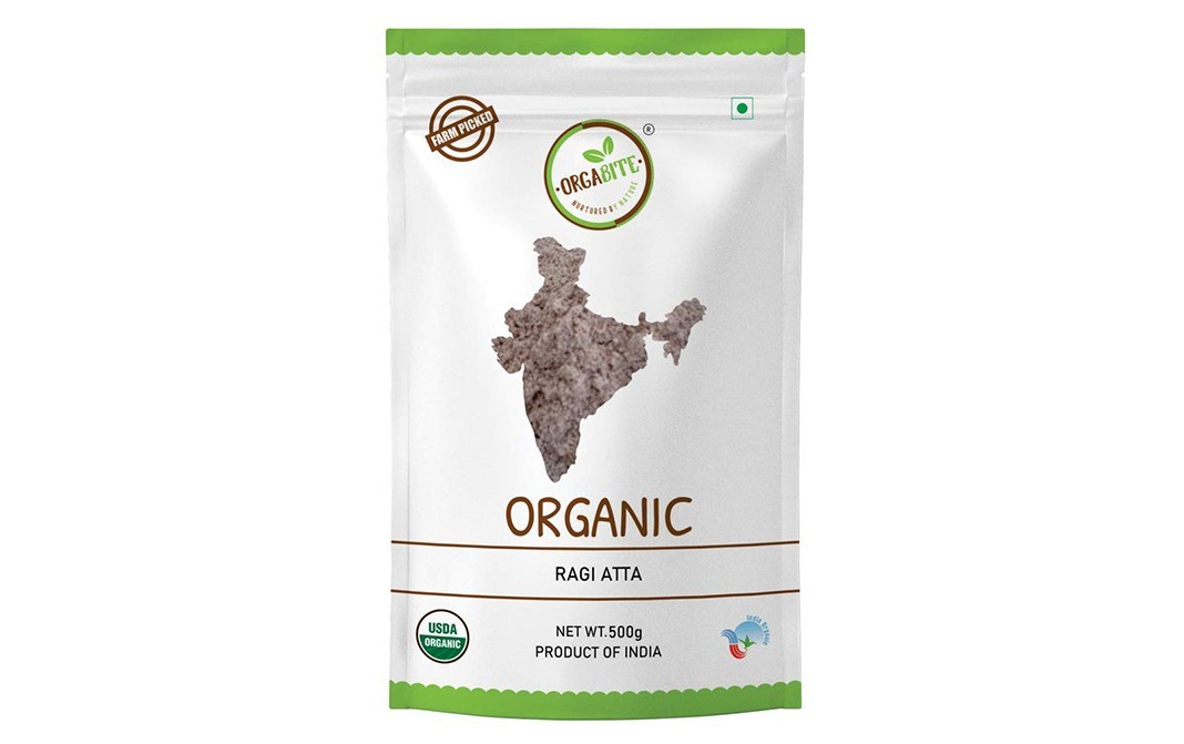 Orgabite Organic Ragi Atta    Pack  500 grams